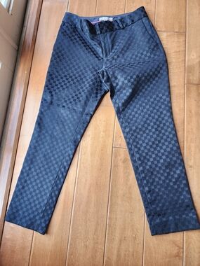 Banana Republic Men's Dark Navy Checkerboard Dress Pants